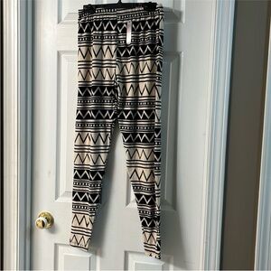 Stylish Black and Cream Kids Leggings